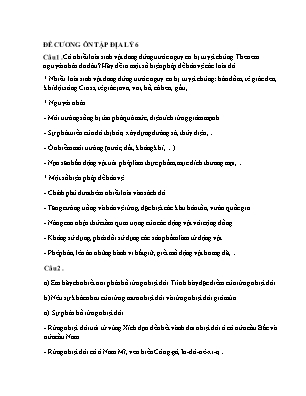 Đề cương ôn tập Địa lí 6