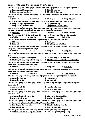 Đề cương ôn tập GDCD 10 - Bài 10: Nội dung cơ bản của Hiến pháp nước Cộng hòa xã hội chủ nghĩa Việt Nam