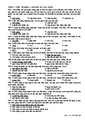 Đề cương ôn tập GDCD 10 - Bài 14: Giới thiệu về hiến Pháp nước Cộng hòa xã hội chủ nghĩa Việt Nam