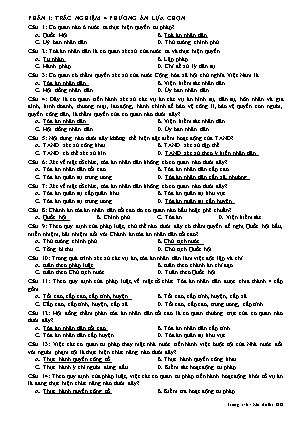 Đề cương ôn tập GDCD 10 - Bài 22: Tòa án nhân dân Viện kiểm sát nhân dân