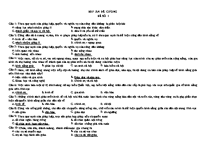 Đề cương ôn tập GDCD 12 - Đề số 1