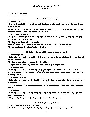Đề cương ôn tập giữa học kì I Lịch sử 6
