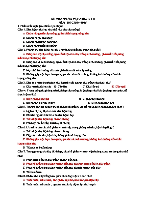 Đề cương ôn tập giữa học kì II Công nghệ 7 - Năm học 2024-2025