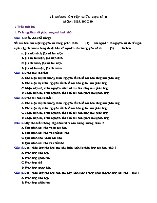 Đề cương ôn tập giữa học kì II Hóa học 10