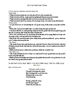 Đề cương ôn tập giữa học kì II Ngữ văn 12