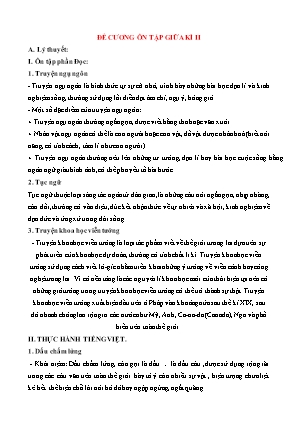 Đề cương ôn tập giữa học kì II Ngữ văn 7