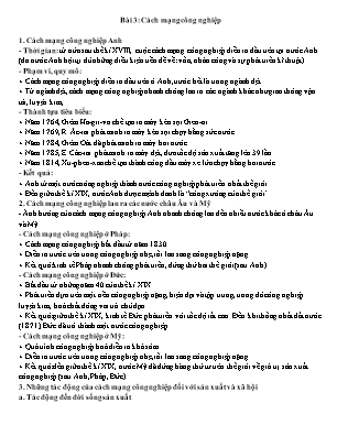 Đề cương ôn tập học kì I Lịch sử 8