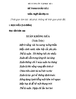 Đề cương ôn tập học kì I Ngữ văn 11
