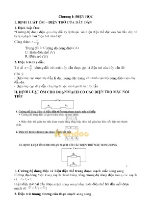 Đề cương ôn tập học kì I Vật lí 9