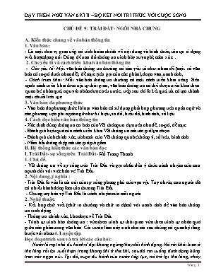 Đề cương ôn tập học kì II Ngữ văn 6 - Chủ đề 9: Trái đất. Ngôi nhà chung