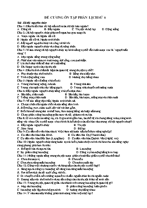 Đề cương ôn tập HSG Lịch sử 6 - Năm học 2022-2023