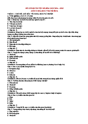 Đề cương ôn tập Khoa học tự nhiên 6 - Năm học 2024-2025