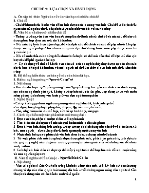 Đề cương ôn tập Ngữ văn 11 - Chủ đề 9: Lựa chọn và hành động