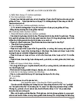 Đề cương ôn tập Ngữ văn 6 - Chủ đề 10: Cuốn sách tôi yêu