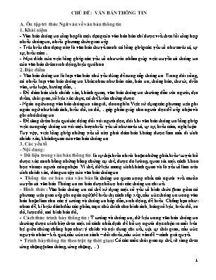 Đề cương ôn tập Ngữ văn 6 - Chủ đề: Văn bản thông tin