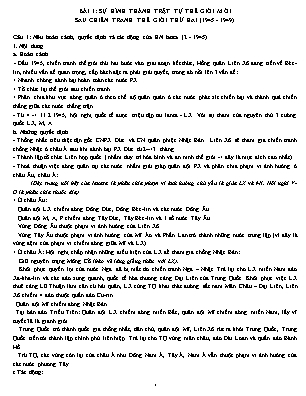 Đề cương ôn tập trắc nghiệm Lịch sử 12