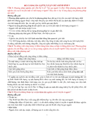 Đề cương ôn tập tự luận giữa học kì II Sinh học 9