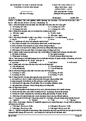 Đề kiểm tra cuối học kì II GDQP&AN 10 - Mã đề 1002 - Năm học 2024-2025 - Trường PTDTNT Sơn Động (Có đáp án + Ma trận)