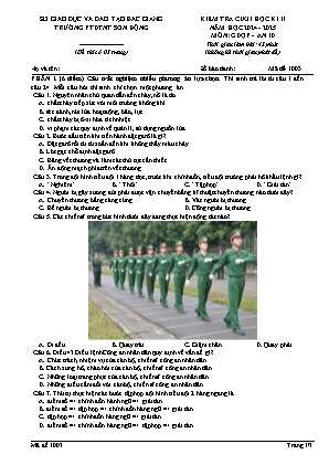 Đề kiểm tra cuối học kì II GDQP&AN 10 - Mã đề 1003 - Năm học 2024-2025 - Trường PTDTNT Sơn Động (Có đáp án + Ma trận)