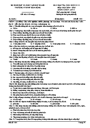 Đề kiểm tra cuối học kì II GDQP&AN 11 - Mã đề 1101 - Năm học 2024-2025 - Trường PTDTNT Sơn Động (Có đáp án + Ma trận)