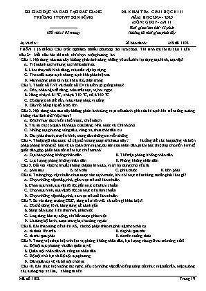 Đề kiểm tra cuối học kì II GDQP&AN 11 - Mã đề 1102 - Năm học 2024-2025 - Trường PTDTNT Sơn Động (Có đáp án + Ma trận)