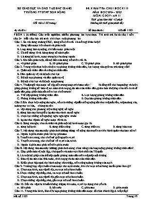 Đề kiểm tra cuối học kì II GDQP&AN 11 - Mã đề 1103 - Năm học 2024-2025 - Trường PTDTNT Sơn Động (Có đáp án + Ma trận)