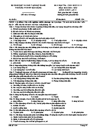 Đề kiểm tra cuối học kì II GDQP&AN 11 - Mã đề 1104 - Năm học 2024-2025 - Trường PTDTNT Sơn Động (Có đáp án + Ma trận)