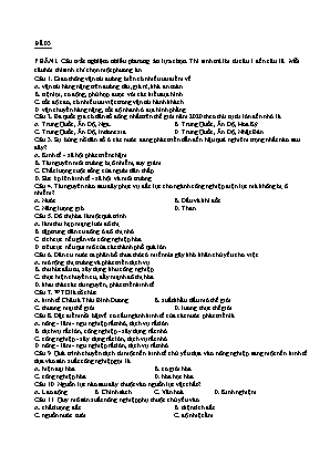 Đề ôn tập Địa lí 10 - Đề số 3