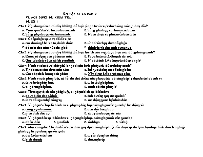 Đề ôn tập học kì II GDCD 9