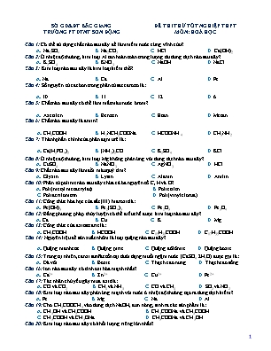 Đề thi thử tốt nghiệp THPT Hóa học - Trường PTDTNT Sơn Động