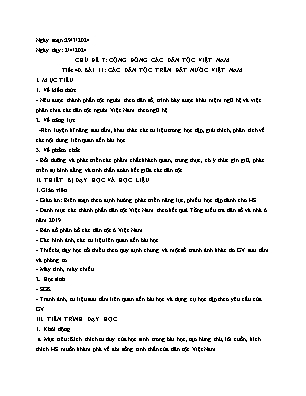 Giáo án Lịch sử 10 - Chủ đề 7: Cộng đồng các dân tộc Việt nam - Tiết 40, Bài 11: Các dân tộc trên đất nước Việt Nam - Năm học 2023-2024 - Trần Thu Hương