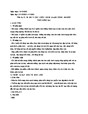 Giáo án Lịch sử 10 - Tiết 16-18, Bài 7: Các cuộc cách mạng công nghiệp thời hiện đại - Năm học 2023-2024 - Trần Thu Hương