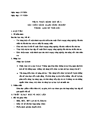 Giáo án Lịch sử 10 - Tiết 19, Thực hành chủ đề 4: Các cuộc cách mạng công nghiệp trong lịch sử thế giới - Năm học 2023-2024 - Trần Thu Hương