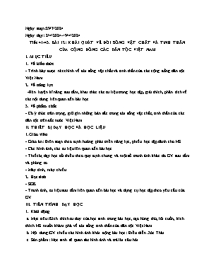 Giáo án Lịch sử 10 - Tiết 41-43, Bài 12: Khái quát về đời sống vật chất và tinh thần của cộng đồng các dân tộc Việt Nam - Năm học 2023-2024 - Trần Thu Hương