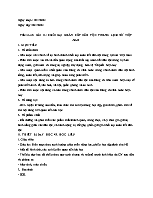 Giáo án Lịch sử 10 - Tiết 44+45, Bài 14: Khối đại đoàn kết dân tộc trong lịch sủ Việt Nam - Năm học 2023-2024 - Trần Thu Hương
