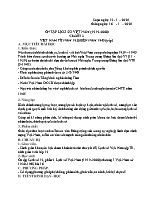 Giáo án Lịch sử 12 - Chủ đề 13: Việt Nam từ năm 1930 đến năm 1945 (Tiếp) - Năm học 2023-2024 - Trần Thu Hương