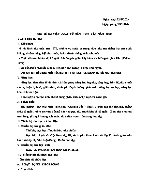 Giáo án Lịch sử 12 - Chủ đề 16: Việt Nam từ năm 1975 đến năm 2000 - Năm học 2023-2024 - Trần Thu Hương