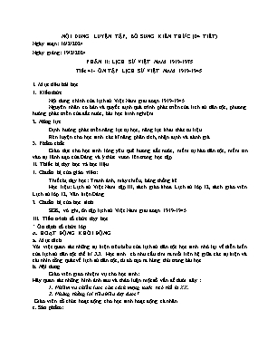 Giáo án Lịch sử 12 - Tiết 41: Ôn tập lịch sử Việt Nam 1919-1945 - Năm học 2024-2025 - Trần Thu Hương