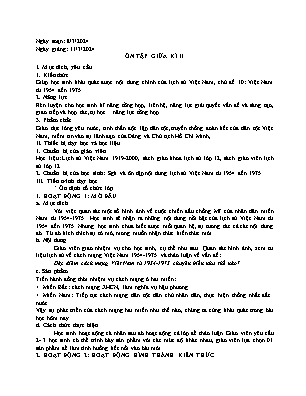 Giáo án Lịch sử 12 - Tiết: Ôn tập giữa học kì II - Năm học 2023-2024 - Trần Thu Hương