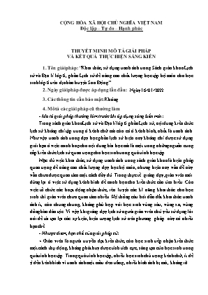 Khai thác, sử dụng tranh ảnh trong Sách giáo khoa Lịch sử và Địa lí lớp 6, phần Lịch sử để nâng cao chất lượng học tập bộ môn cho học sinh lớp 6 trên địa bàn huyện Sơn Động