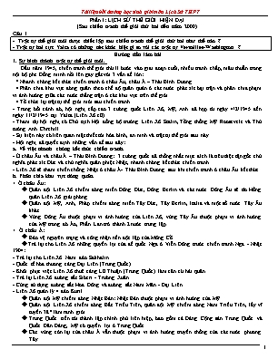 Tài liệu ôn tập HSG Lịch sử THPT