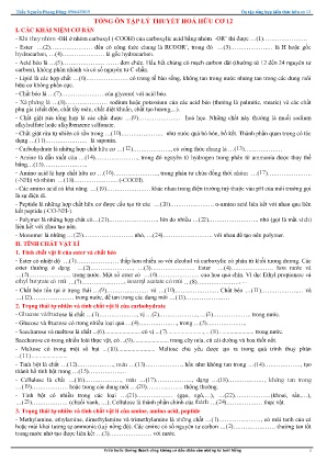 Tài liệu ôn tập lí thuyết Hóa học 12 - Phần: Hóa hữu cơ