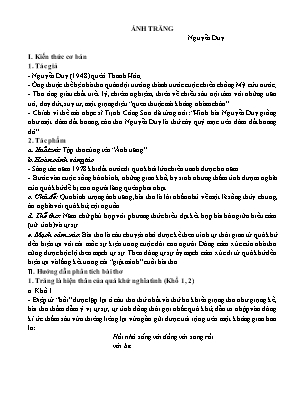 Tài liệu ôn thi Ngữ văn vào Lớp 10 - Bài: Ánh trăng - Nguyễn Anh Huy